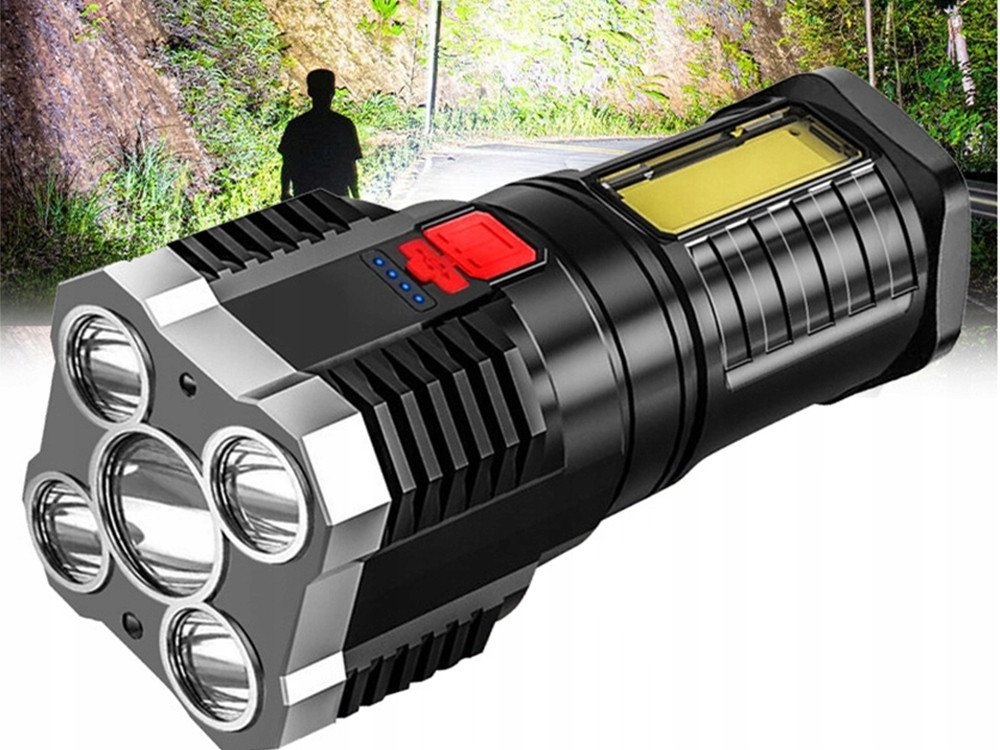 VERK GROUP LED Taschenlampe LED Taschenlampe USB wiederaufladbar 4 Modi COB Arbeitslicht (1-St), Wiederaufladbar, 4 Leuchtmodi Bild 2