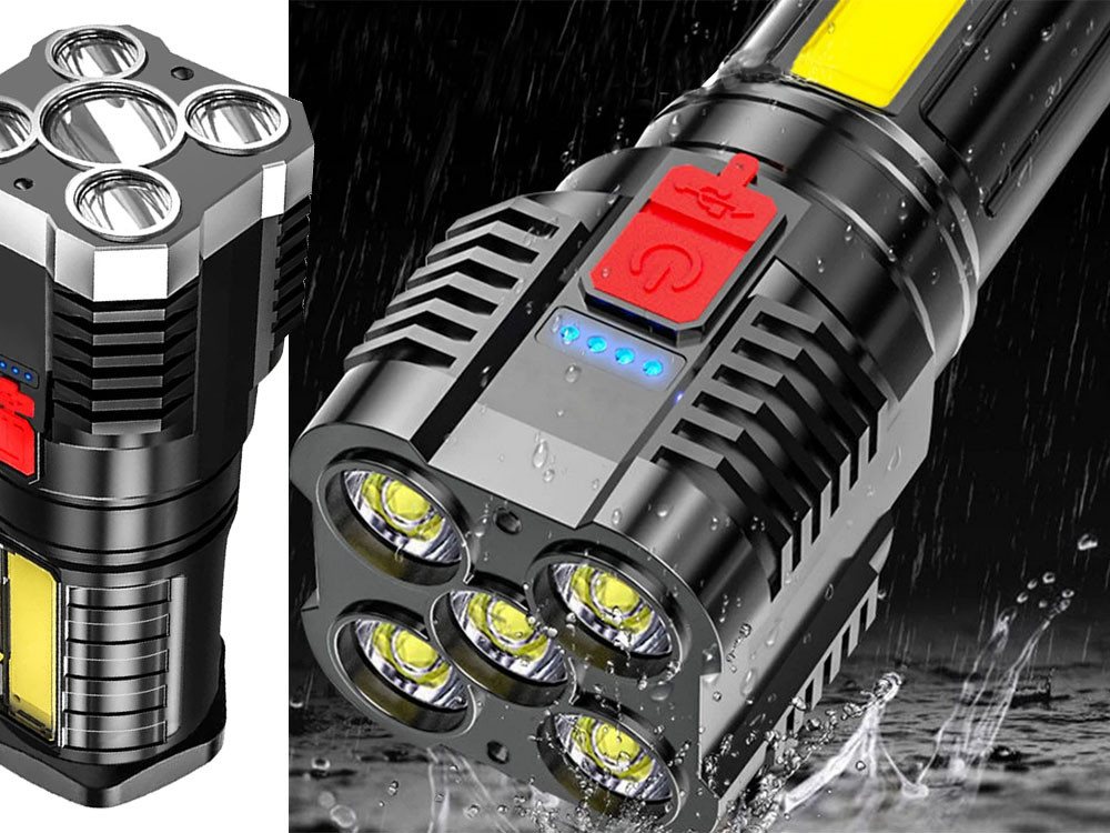 VERK GROUP LED Taschenlampe LED Taschenlampe USB wiederaufladbar 4 Modi COB Arbeitslicht (1-St), Wiederaufladbar, 4 Leuchtmodi Bild 3
