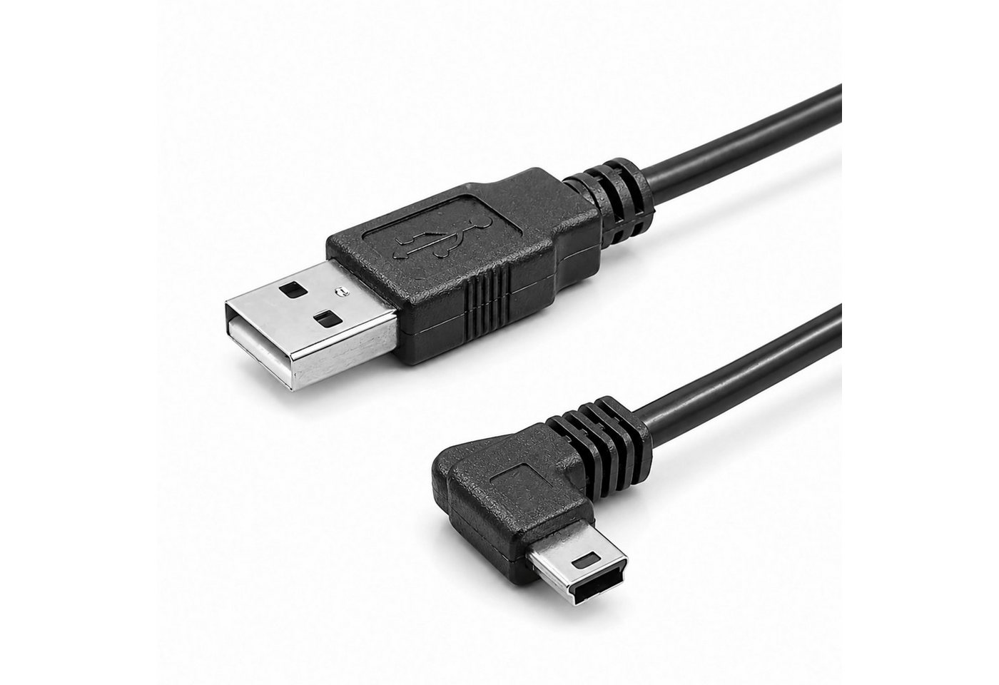 Bolwins J27 USB 2.0 A zu Mini USB Kabel Adapter 100cm für Dashcam GPS Navi mp3 USB-Kabel, USB 2.0 Typ-A Stecker, Mini-USB 5-Pin Stecker (90° links abgewinkelt), Keine Kupplung (100 cm), 90° links abgewinkelter Stecker, Laden und Datenübertragung, 100 cm Bild 4