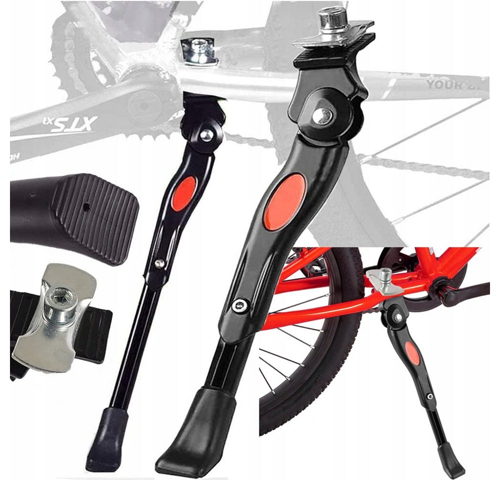 VERK GROUP Fahrradständer Fahrrad Seitenständer Verstellbar 24 26 27 Zoll Hinterbauständer eBike (1-St), Höhenverstellbar, Aluminium, rutschfester Standfuß Bild 2