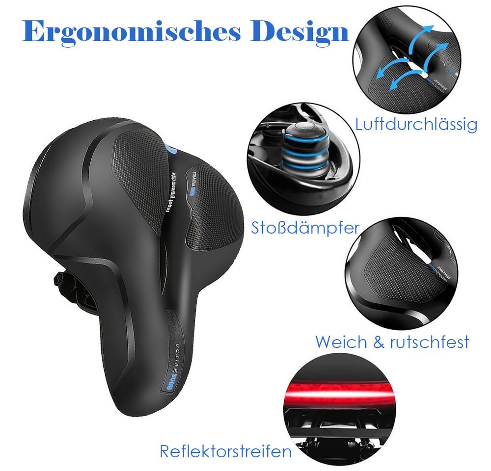 AFKSMILE Fahrradsattel Fahrradsattel mit Stoßdämpfungskugel, Ergonomischer Fahrradsattel, Bequemer Fahrradsattel für Mountainbike / MTB / Snowbikes /Falträder Bild 2