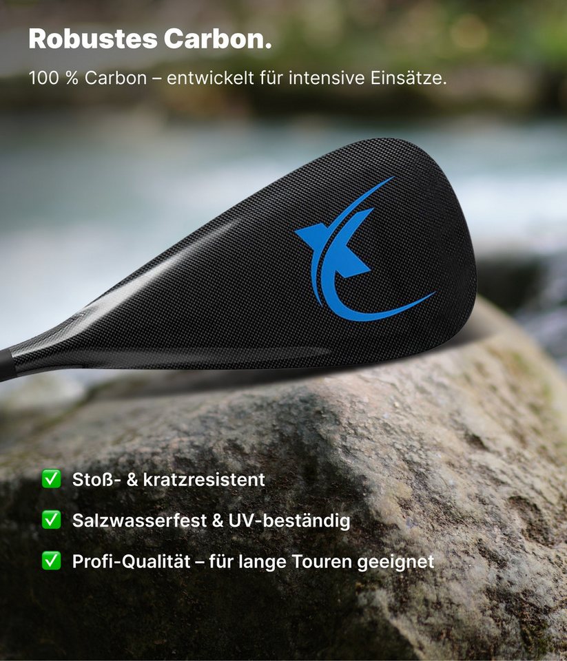 NEMAXX NCP100 Carbon SUP Paddel 3-teilig 173-217 cm teleskopisch verstellbar Schlauchbootpaddel, NCP100 Carbon SUP Paddel 3-teilig 173-217 cm teleskopisch verstellbar Bild 4