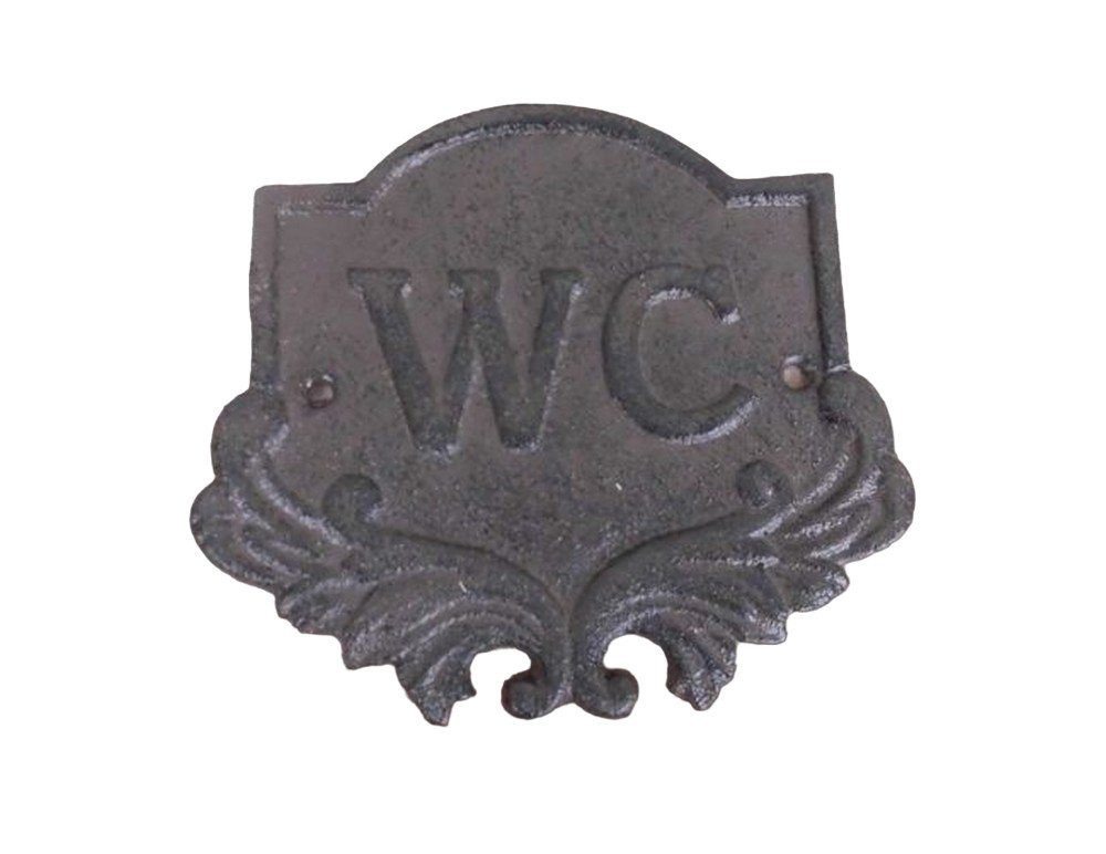Deko-Impression Hinweisschild Dekoratives Schild Wandschild WC Toilette Gusseisen massiv braun, (1 St)