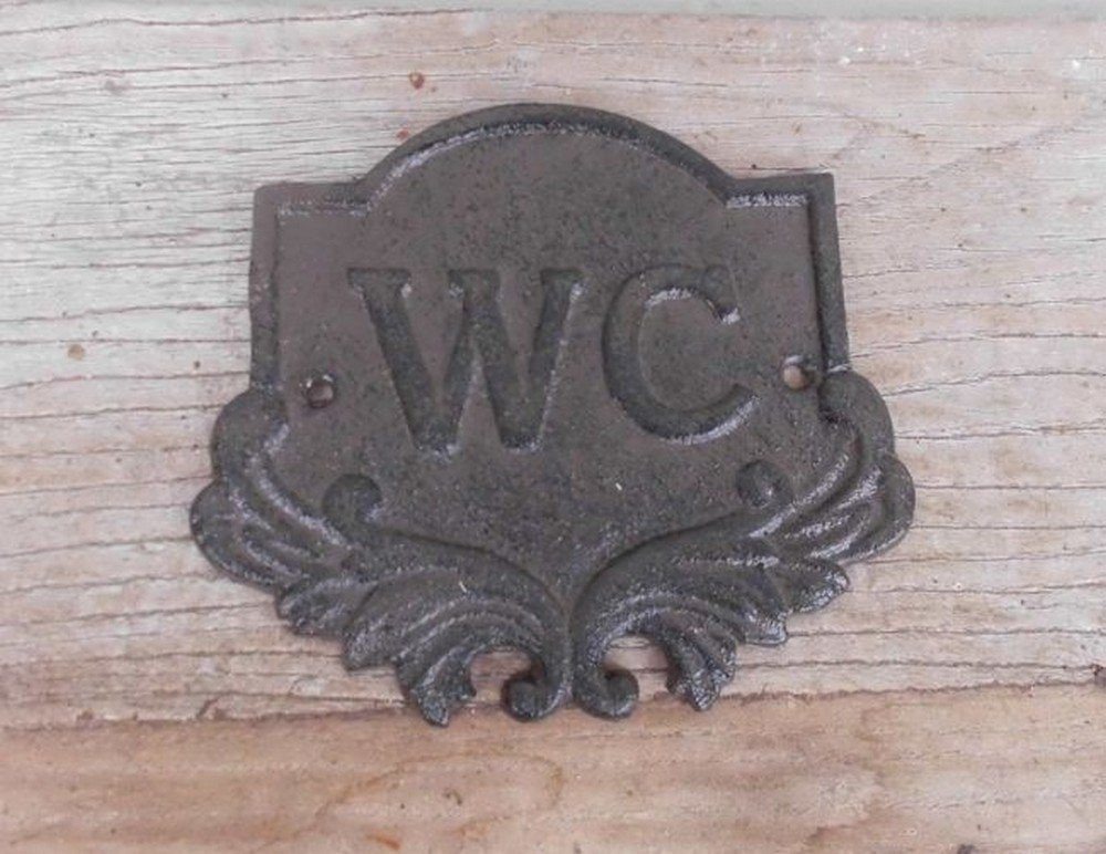 Deko-Impression Hinweisschild Dekoratives Schild Wandschild WC Toilette Gusseisen massiv braun, (1 St) Bild 3