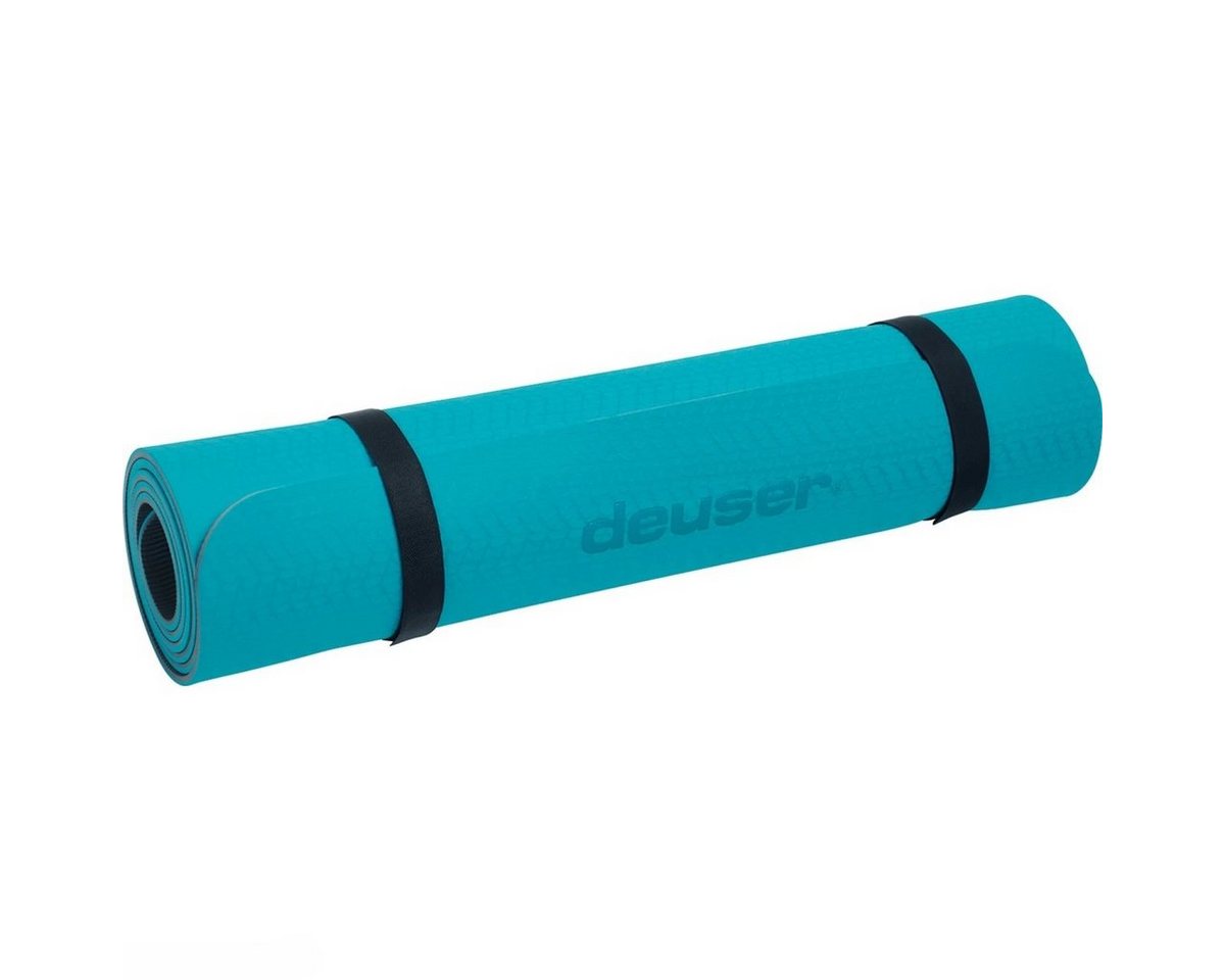 Deuser-Sports Yogamatte Fitness Matte Fitnessmatte Isomatte Yoga Pilates Petrol/grau, Original Bild 2