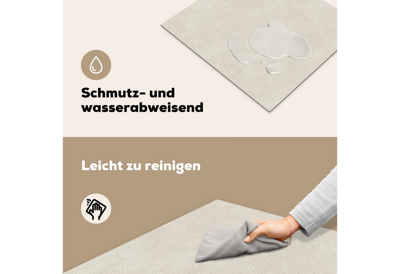 MuchoWow Herd-Abdeckplatte Sandfarben - Modern - Glatt, Vinyl, (1 tlg), Cerankochfeld Abdeckung, Herd Abdeckplatten Vinyl, 58.3x51.3 cm Bild 5