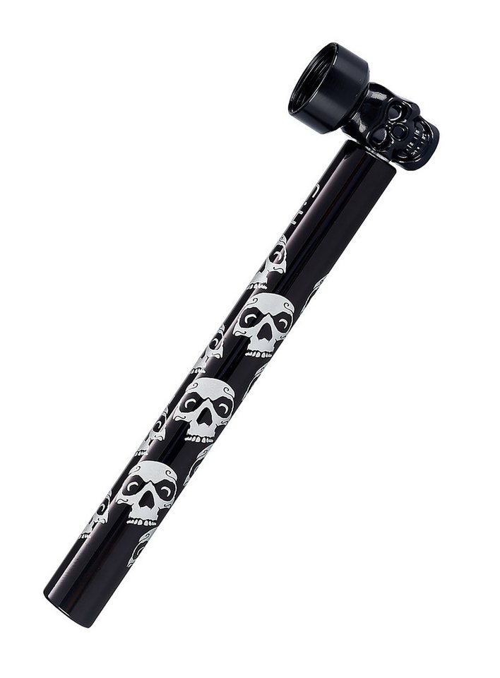 CHAMP HIGH Handpfeife TABAKPFEIFE SKULL 12,5cm aus Glas mit 5 Sieben Glaspfeife 386 (Silber), Rauchpfeife mini Pfeife Tabak Pipe Siebe Bild 3