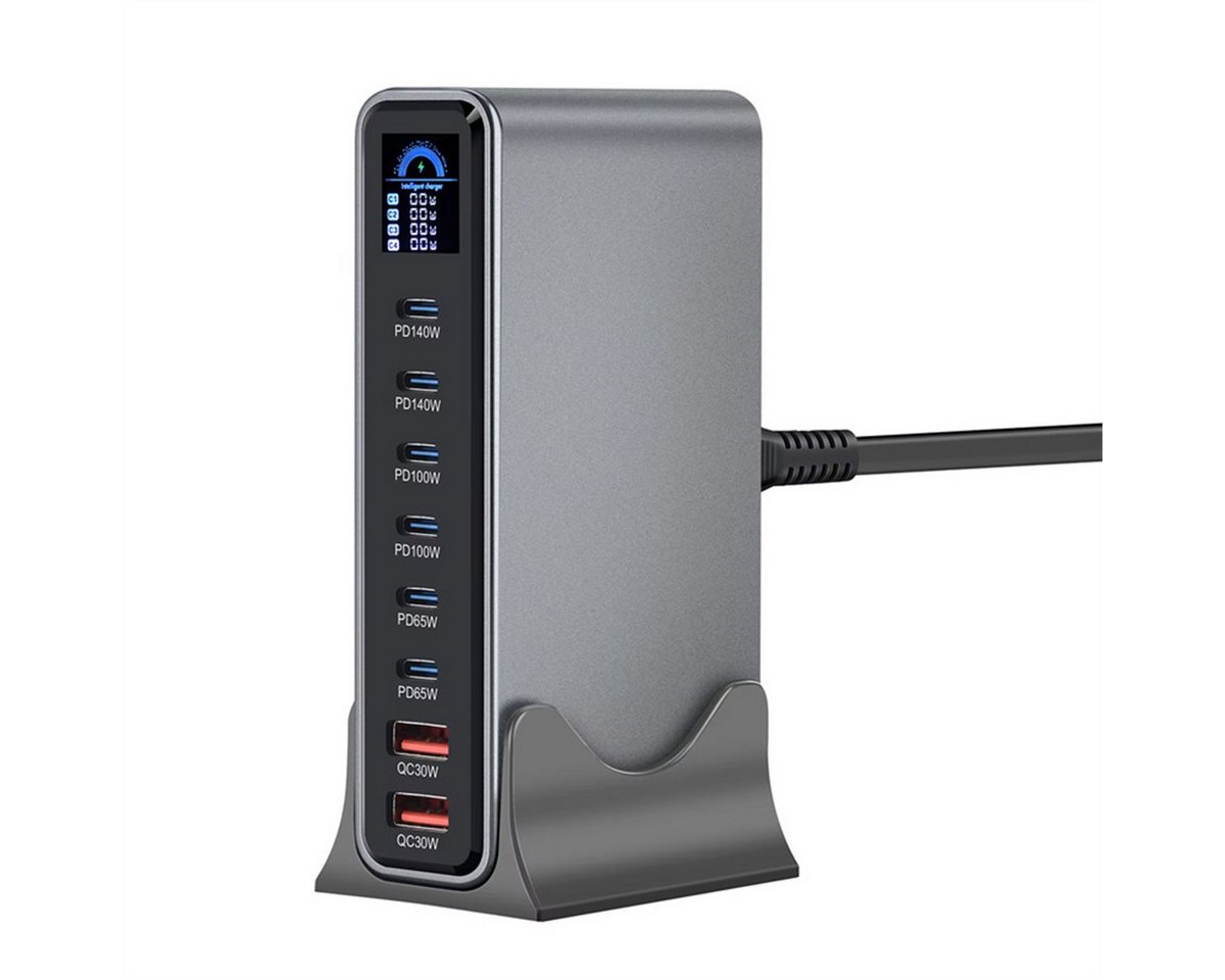 AUDEW 670W 8-Port LCD USB-Ladegerät (6× USB-C PD, 2× USB-A, Digitalanzeige GaN Schnellladegerät, Smartphone Laptop Ladegerät, Desktop-Ladestation) Bild 4