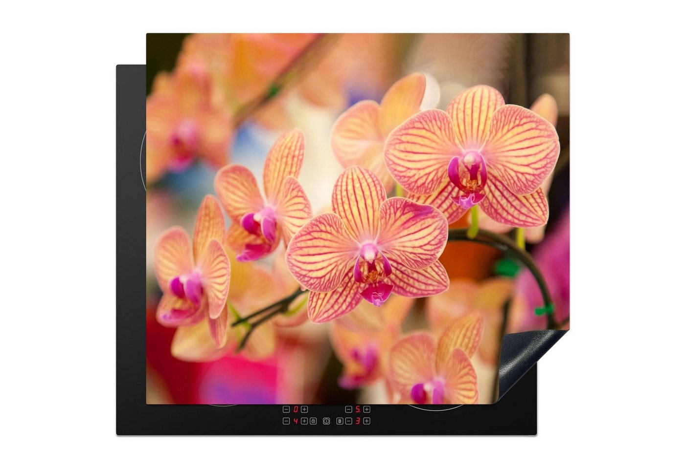 MuchoWow Herd-Abdeckplatte Pflanze - Orchidee - Blumen - Rosa - Flora, Vinyl, (1 tlg), Abdeckplatte für Ceranfeld, Herd Inductionsmatte, 57.6x51.6 cm Bild 2