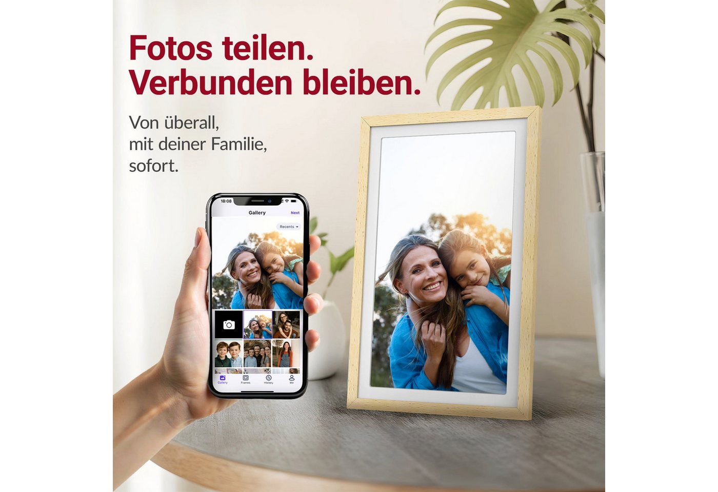 Xoro CPF 14PF -14 Zoll mit App-Steuerung Digitaler Bilderrahmen (35,56 cm/14 ", 1920 × 1080 Pixel, 32 GB, Full‑HD‑Touchdisplay mit WLAN und Bildrotation) Bild 4