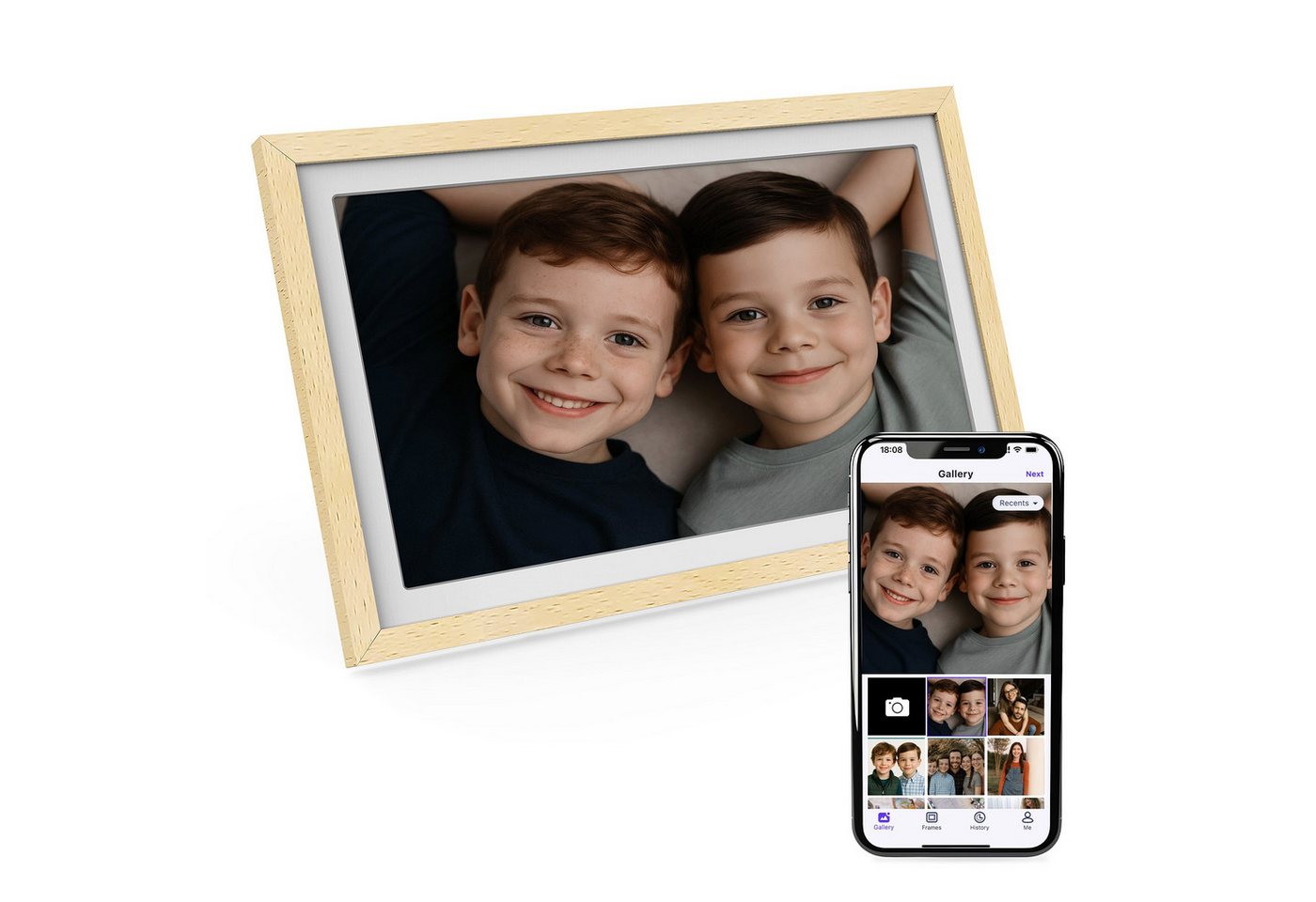 Xoro CPF 14PF -14 Zoll mit App-Steuerung Digitaler Bilderrahmen (35,56 cm/14 ", 1920 × 1080 Pixel, 32 GB, Full‑HD‑Touchdisplay mit WLAN und Bildrotation) Bild 5