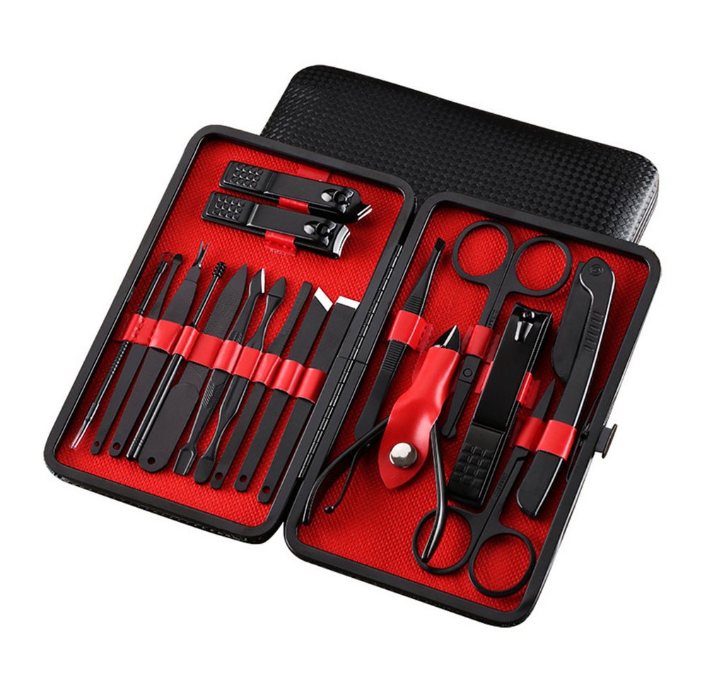 TUWENA Maniküre-Pediküre-Set 18 Stück Nagel Clippers Maniküre Set, Pflege Pediküre Pflege Kit, 18-tlg.