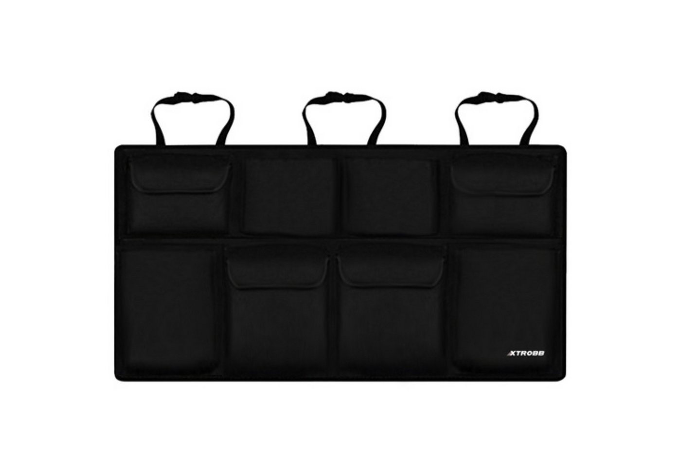 XTROBB Auto-Rückenlehnentasche Autositz Organizer Rückenlehne Kofferraum Organizer 8 Taschen Schwarz (Autositz Organizer für Rückenlehne mit 8 Aufbewahrungstaschen, Autositz Organizer, Rückenlehnen Organizer), 8 Taschen, wasserabweisend, faltbar, universelle Passform Bild 4