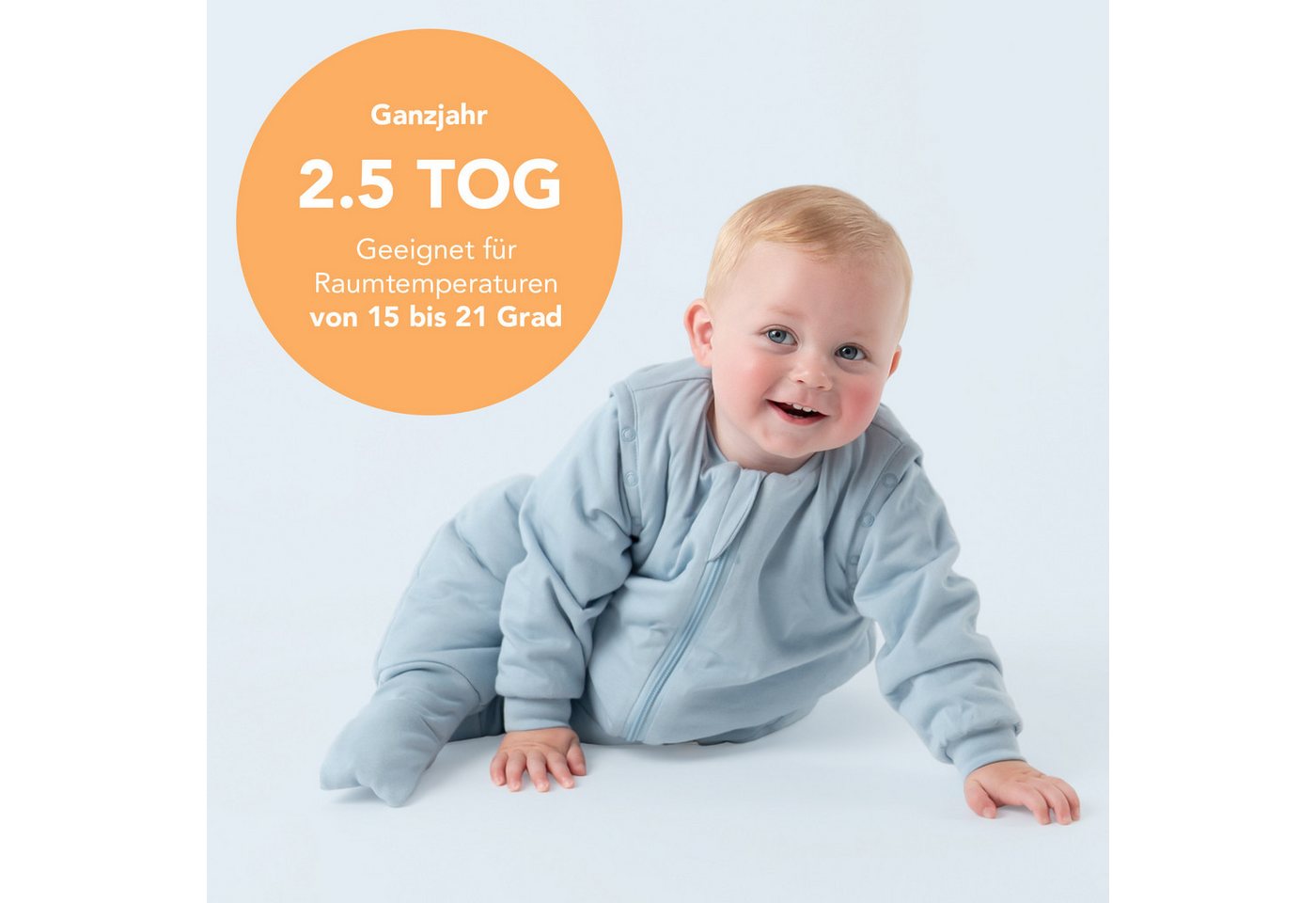 Schlummersack Kinderschlafsack Schlafsack mit Füßen und umklappbaren Bündchen, 2.5 Tog Bild 5