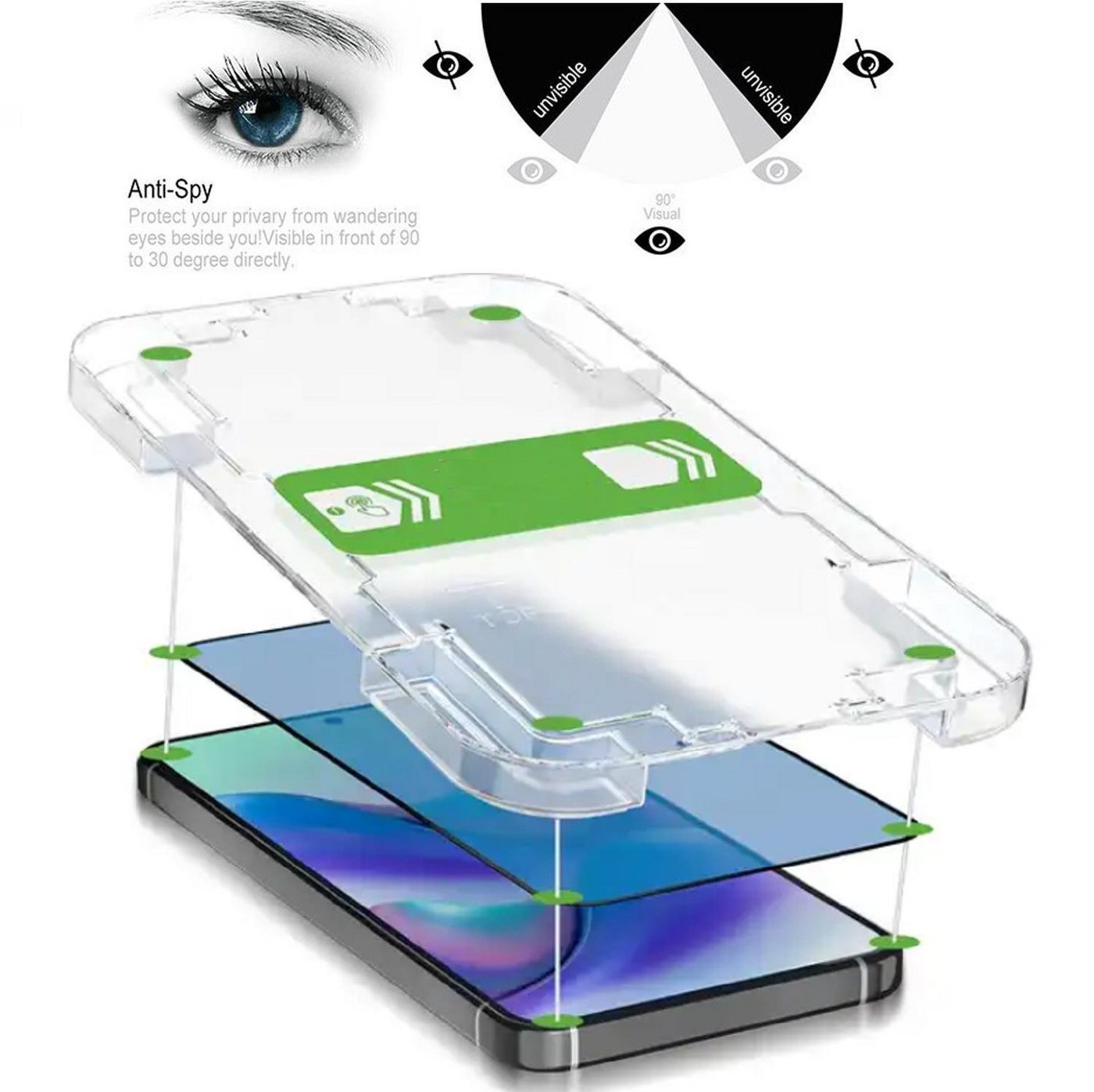 Protectorking Schutzfolie 1x 9H Panzerglas für Samsung Galaxy S24 PRIVACY ANTI-SPY echtes Temper, (1-Stück), echtes Tempered 9H Panzerglas, BLICKSCHUTZ, Schutzglas