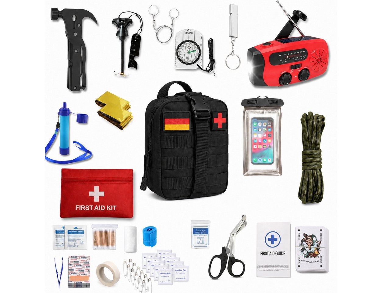 ELANOX Erste-Hilfe-Set ELANOX Survival mit Kurbelradio und Erste-Hilfe-Set Werkzeug Bild 4