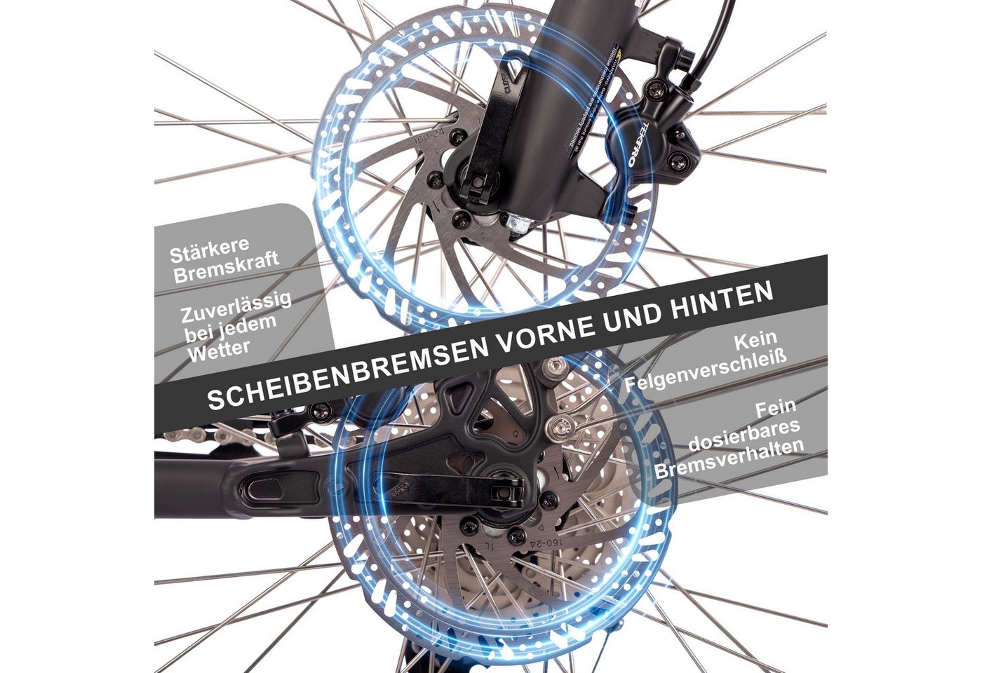 SAXXX E-Bike Trekkingrad 28 Zoll, 90 Nm Mittelmotor, bis zu 110 km Reichweite, 10 Gang SHIMANO Deore Schaltwerk, Mittelmotor, 522 Wh, (mit abnehmbarem Akku, zu 95 % vormontiert), mit Gepäckträger bis zu 25 kg, hydraulische Scheibenbremsen Bild 4