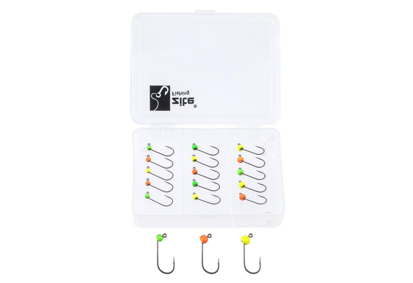 Zite Jighaken Tungsten ProSharp Angelhaken Set 3 Gr. #4, #6, #8 Neon in Sortierbox Bild 5
