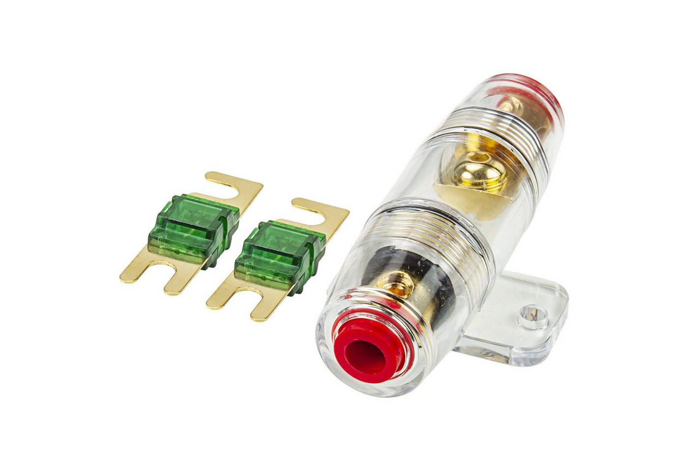 tomzz Audio Kfz-Sicherungshalter Mini ANL Sicherungshalter transparent für Kabel bis 25qmm + 2 x 30A Si Bild 2