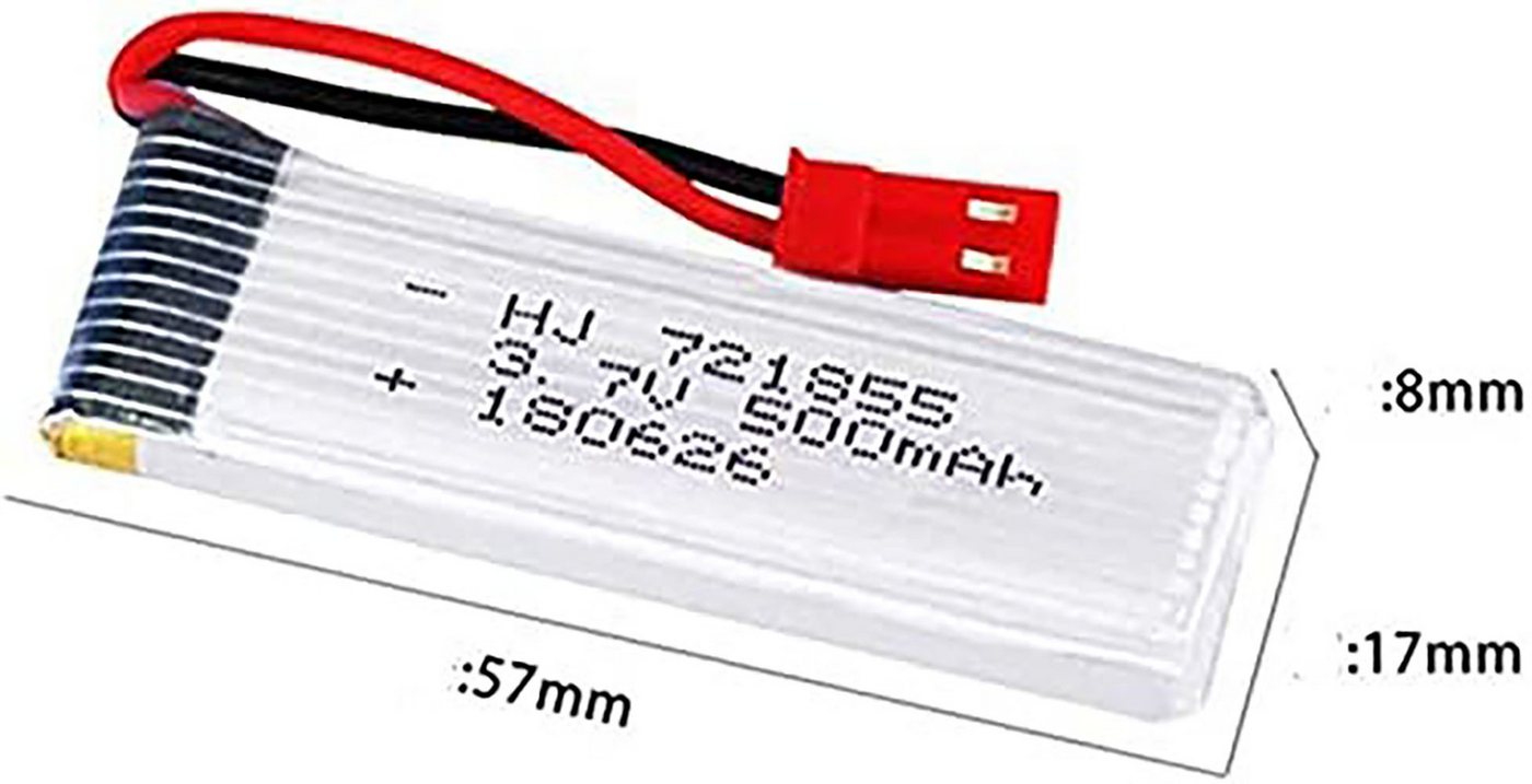 1 Stück Tuning LiPo Akku 500mAh 3,7V, passend für UDI RC U818, Drohnen-Akku Bild 3