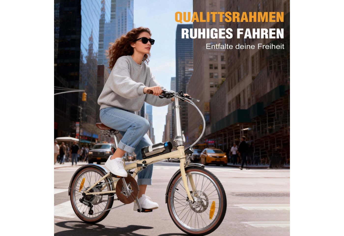 Vankel E-Bike Smart 20 Faltbares Damen u. Herren E-Fahrrad 190WH Pedelec, 36V 60 km, Heckmotor, 190 Wh, Cityrad 7 Gang Shimano,Scheibenbremsen, Kettenschaltung Bild 2