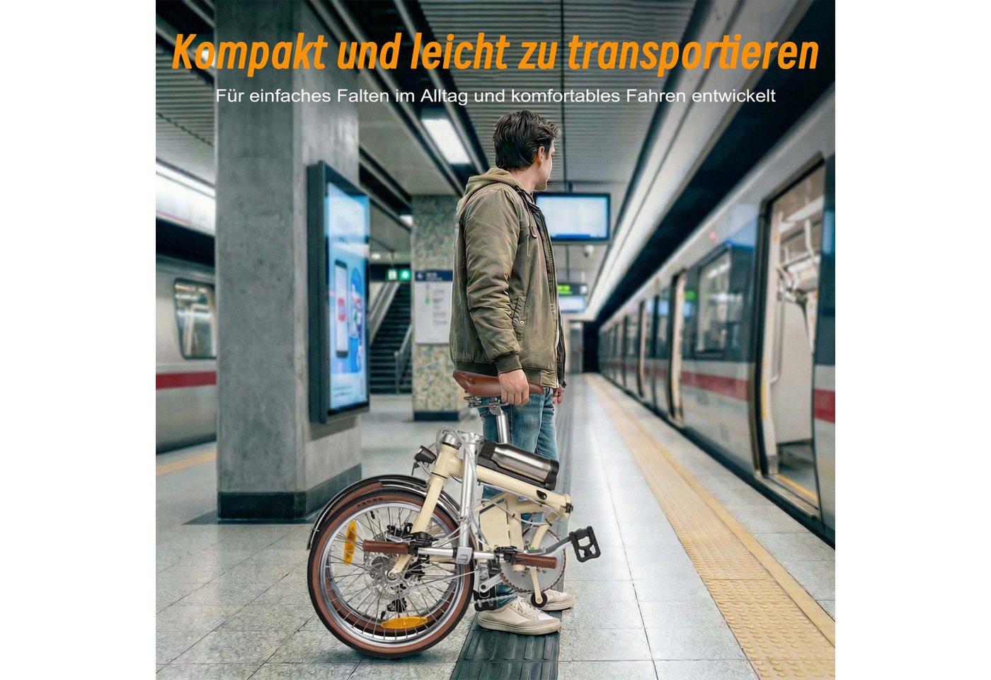Vankel E-Bike Smart 20 Faltbares Damen u. Herren E-Fahrrad 190WH Pedelec, 36V 60 km, Heckmotor, 190 Wh, Cityrad 7 Gang Shimano,Scheibenbremsen, Kettenschaltung Bild 5