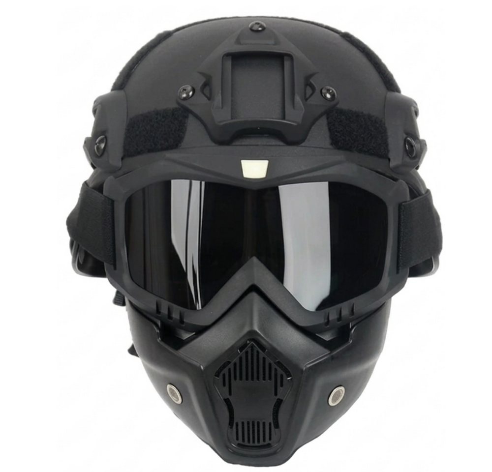 Athlix Allroundhelm Taktischer Vollgesichts-Schutzhelm 4-Punkt-Aufhängungssystem, Struktur mit Seitengittern, Front-Halterung für Nachtsichtgeräte Bild 5