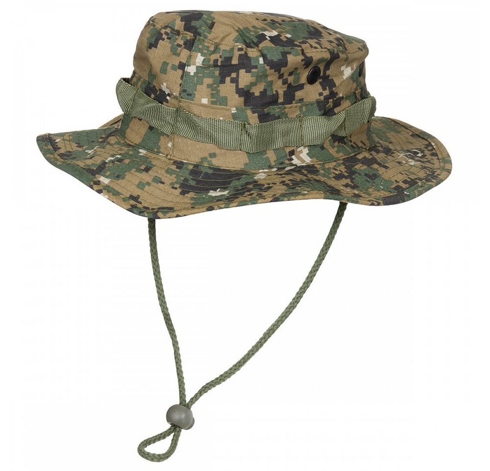 MFH Outdoorhut US GI Buschhut, mit Kinnb.,GI Boonie, Rip S., digital woodl. - L (Packung) umlaufende Schlaufen Bild 2
