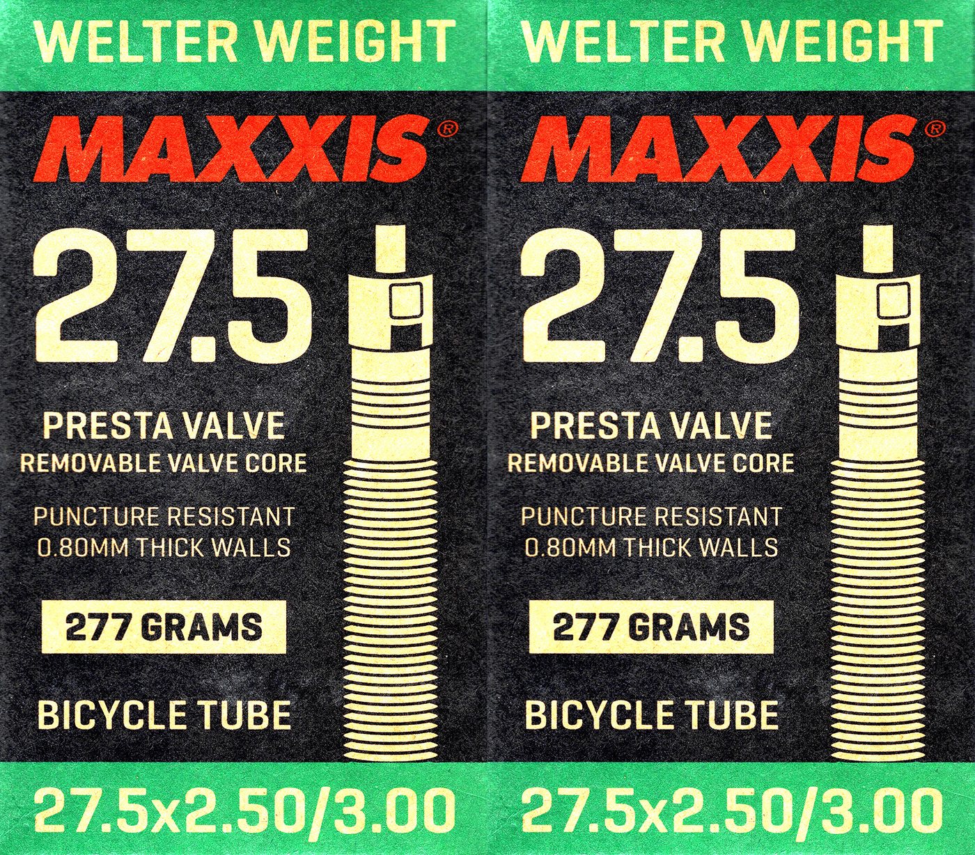 Maxxis Fahrradschlauch 2x Maxxis Welter Weight 27,5+Zoll SV,27,5 x 2,5/3,0,36mm Presta, 27.5, (2-St)