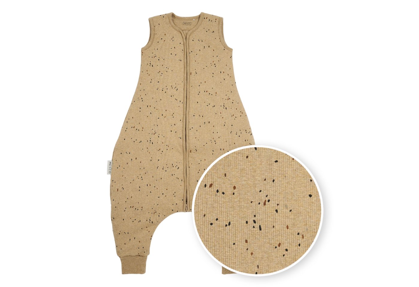 Meyco Baby Babyschlafsack Mini spot Toffee Melange (95% Baumwolle / 5% Elastan, 1 tlg), 80cm