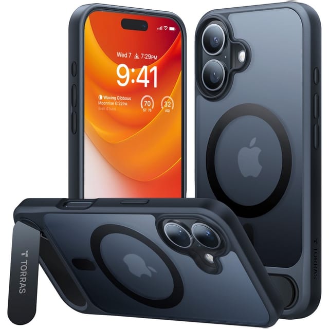 Torras Pstand Series Case for iPhone 16 (black)