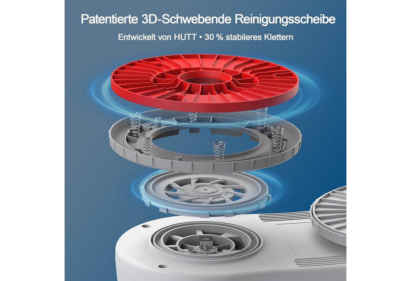 HUTT Fenstersauger Fensterputzroboter mit Sprühfunktion, Fensterputzer mit 80ML Tank, mit Wassertank und Sprühfunktion