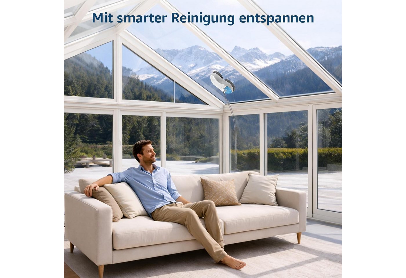 HUTT Fenstersauger Fensterputzroboter mit Sprühfunktion, Fensterputzer mit 80ML Tank, mit Wassertank und Sprühfunktion Bild 4