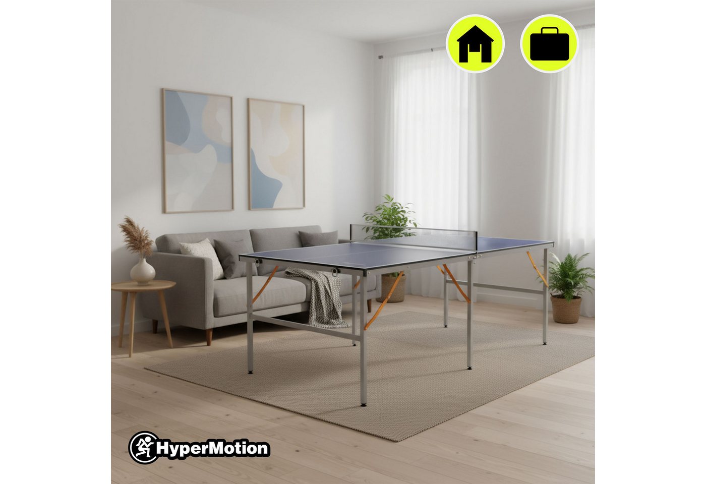 HyperMotion Tischtennisplatte HyperMotion Klappbarer Tischtennistisch Indoor kompakt