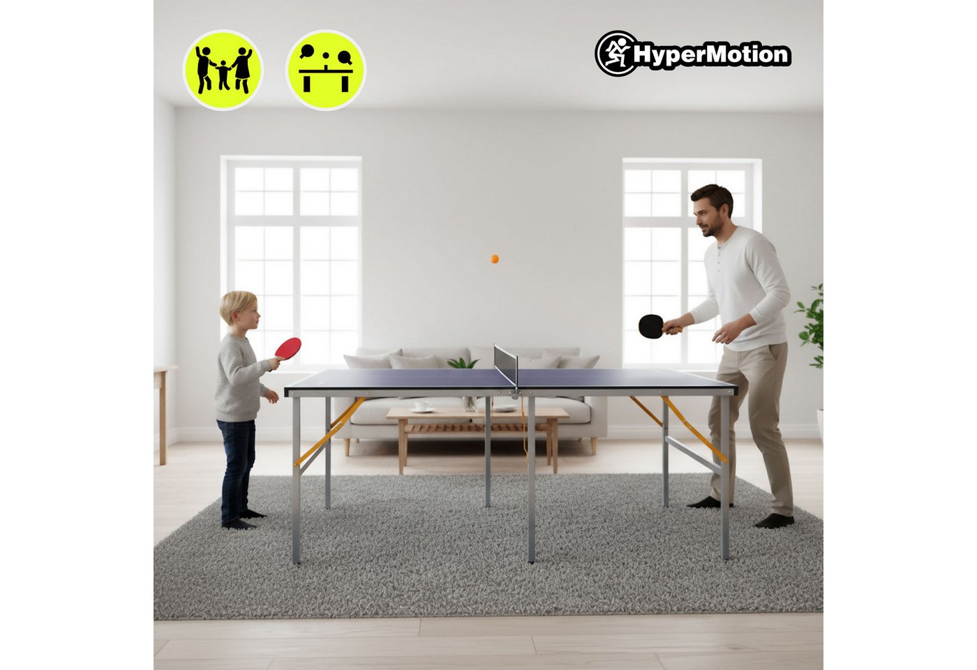 HyperMotion Tischtennisplatte HyperMotion Klappbarer Tischtennistisch Indoor kompakt Bild 3