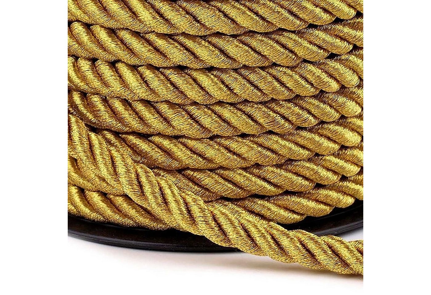 maDDma Seil Kordelschnur Atlaskordel 20 m ca. 7mm glänzend gedreht, gold