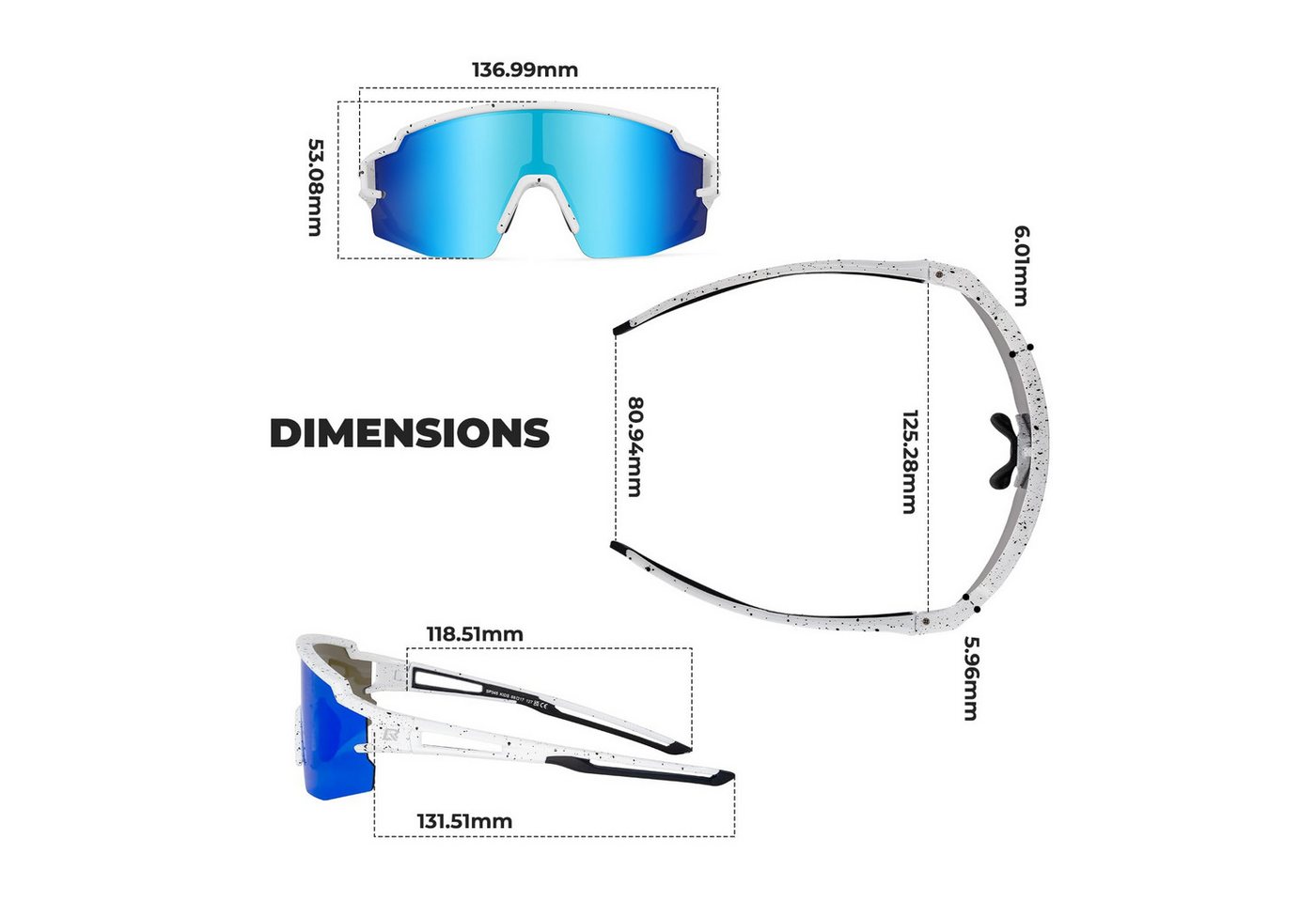 ROCKBROS Fahrradbrille Sportbrille Kinder Outdoor Radfahren Wandern TR90 Rahmen, polarisierte Gläser, UV400 Schutz, winddicht, rutschfest, verstellbar Bild 2