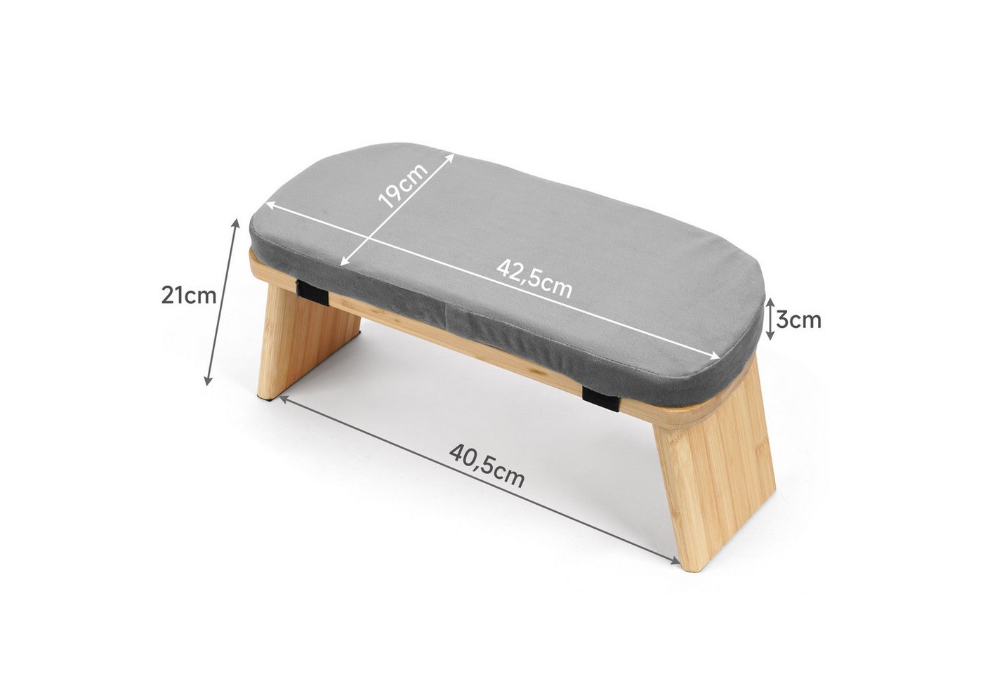 OSTWOLKE Meditationshocker Meditationsbank aus Bambus klappbar, Yoga Hocker Yogabank mit Kissen