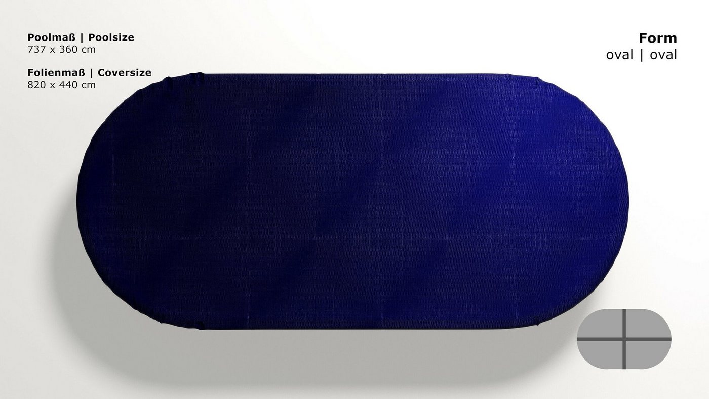 Grasekamp Pool-Abdeckplane Abdeckplane oval 737x 360cm Bild 2