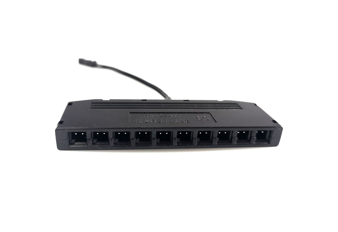 kalb 10fach Adapter LED Mini schwarz, 10cm Anschlußkabel Stromkabel