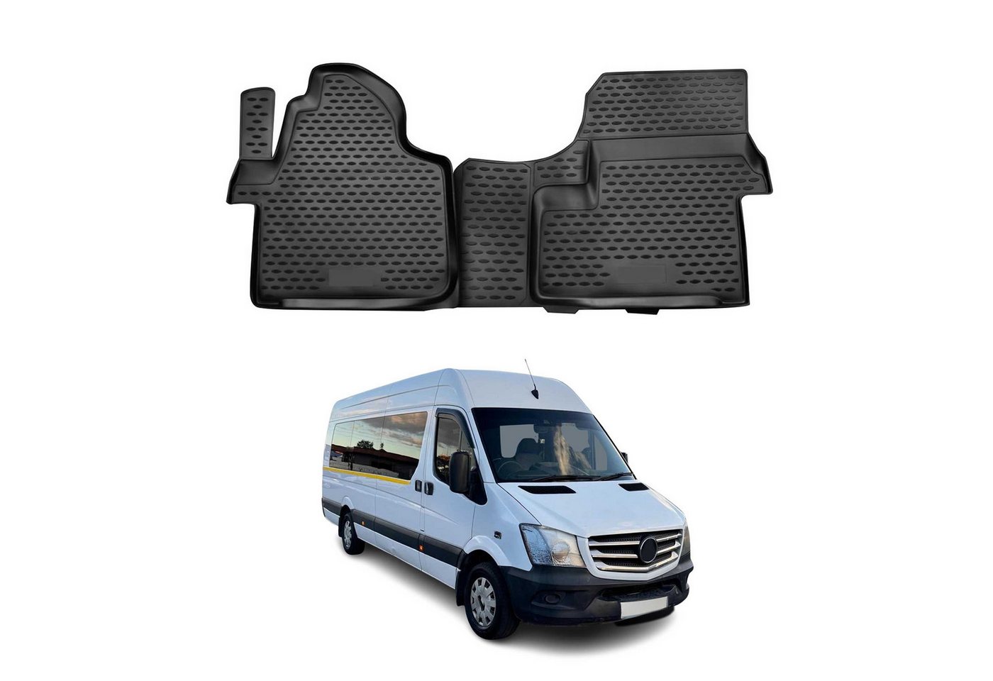 OMAC Auto-Fußmatten für Mercedes Sprinter W906 2006-2018 Schwarz TPE (2 St), für Mercedes Sprinter W906 2006-2018 Mercedes Sprinter W906 2006-2018, Antirutsch,Wasserfest,Einfache Installation Bild 2
