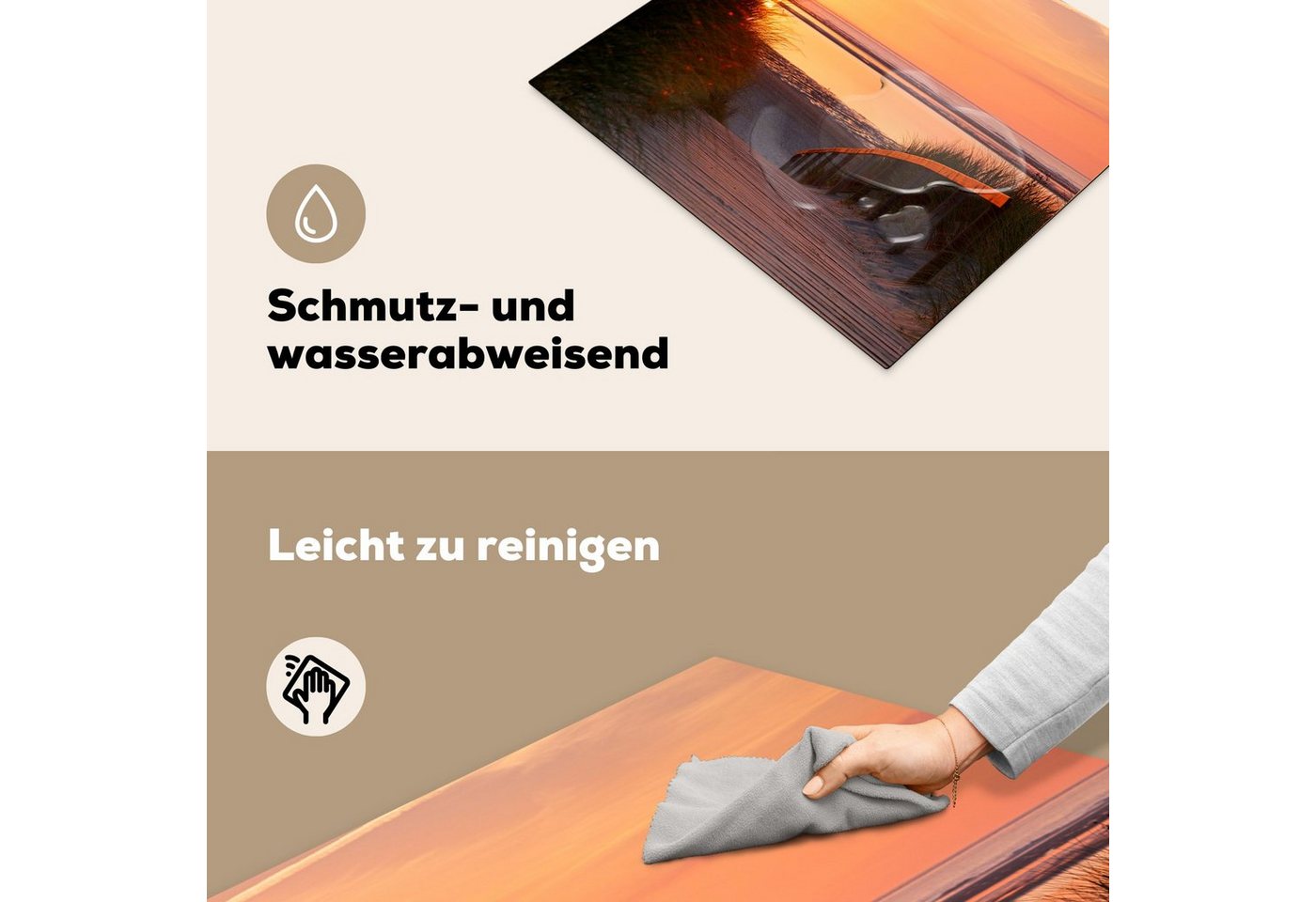 MuchoWow Herd-Abdeckplatte Strand - Sonne - Farben, Vinyl, (1 tlg), Abdeckplatte für Ceranfeld, Herd Inductionsmatte, 57x51 cm Bild 5
