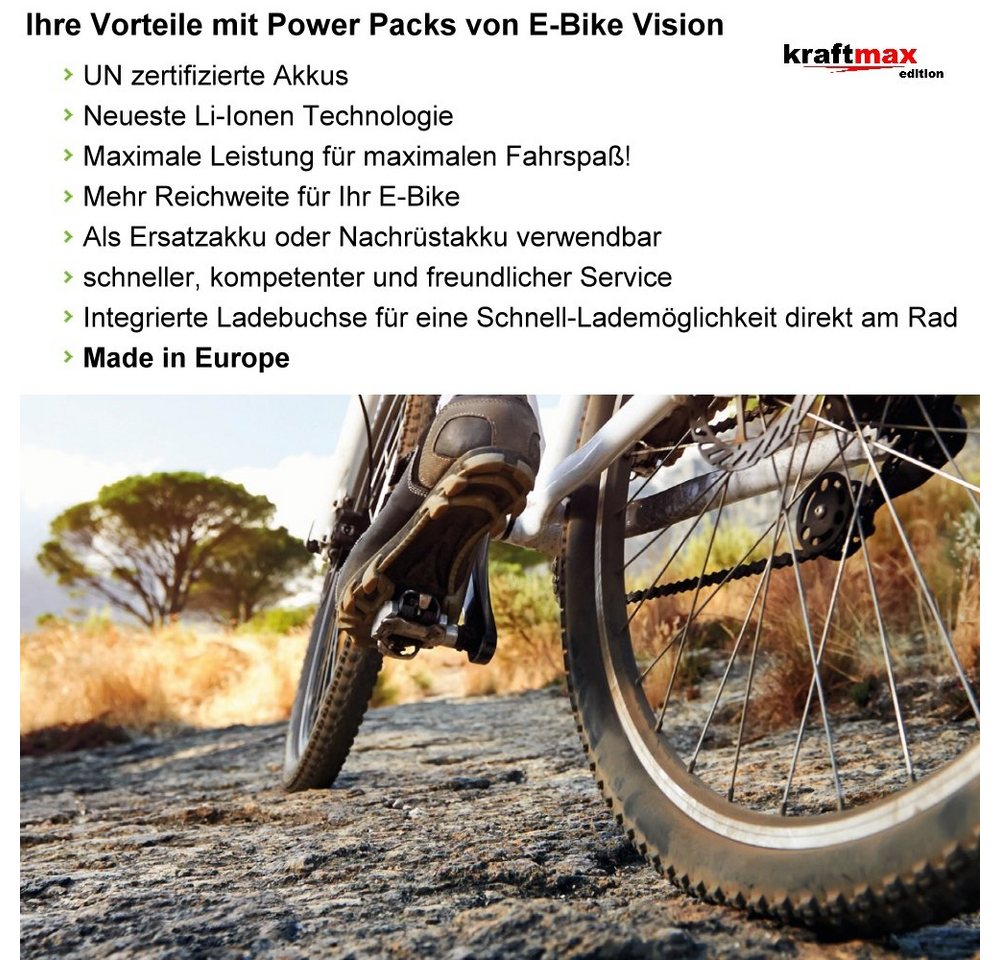 kraftmax E-Bike Vision Power Pack Akku für Yamaha PW 36V 20,7Ah 745WH UR Akku E-Bike Vision Power Pack Akku für Yamaha PW 36V / 20,7Ah / 745Wh – UR 20700 mAh (36V V), kompatibel mit Yamaha PW-Systemen Bild 5