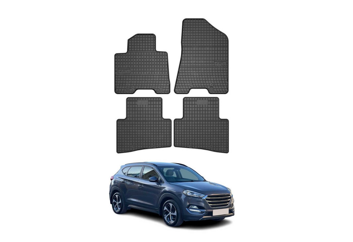 OMAC Auto-Fußmatten für Hyundai Tucson 2015-2020 Gummimatten Schwarz 4 tlg (4 St), für Hyundai Tucson 2015-2020 Hyundai Tucson 2015-2020, Antirutsch,Wasserfest,Einfache Installation Bild 3