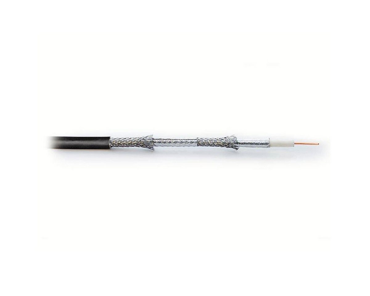 PremiumX 50m BASIC Koaxialkabel schwarz 135dB 4-fach SAT Kabel 10x F-Stecker SAT-Kabel Bild 3