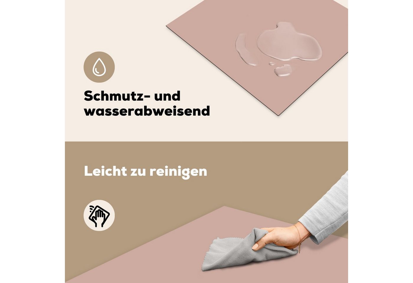 MuchoWow Herd-Abdeckplatte Rosa - Palette - Einfarbig - Einfarbig rosa, Vinyl, (1 tlg), Küche Herdabdeckplatte Ceranfeld Vinyl Einteilig, 59x52 cm
