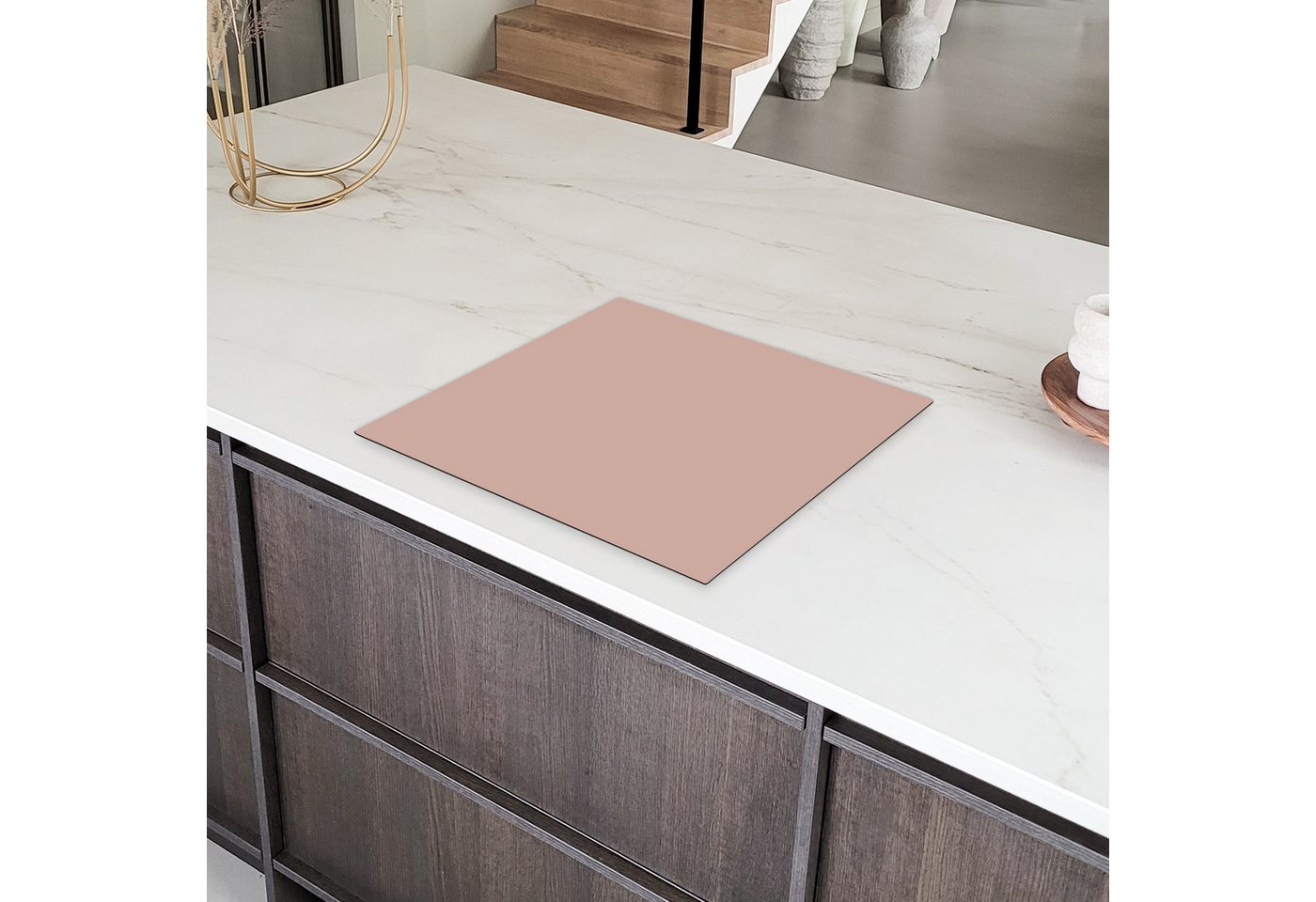 MuchoWow Herd-Abdeckplatte Rosa - Palette - Einfarbig - Einfarbig rosa, Vinyl, (1 tlg), Küche Herdabdeckplatte Ceranfeld Vinyl Einteilig, 59x52 cm Bild 4