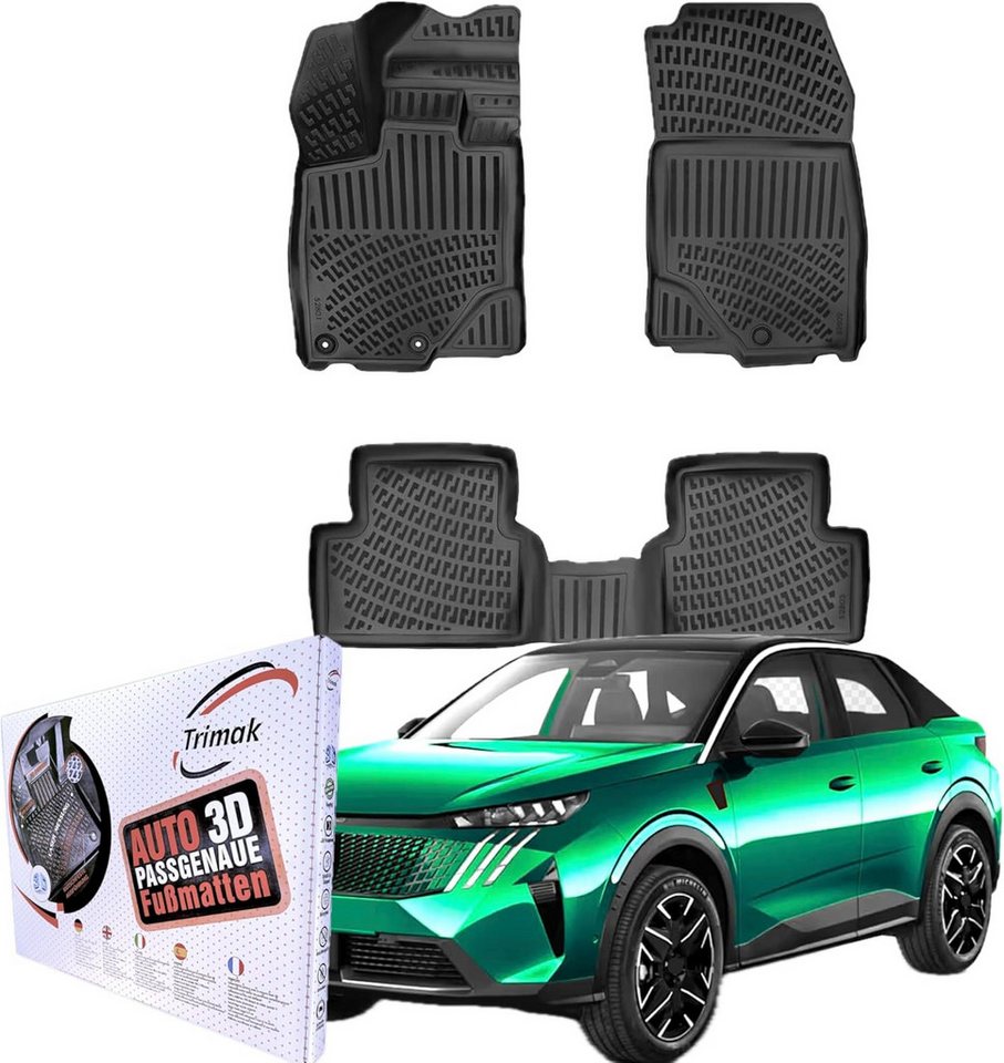Trimak Passform-Fußmatten Oder Kofferraumwanne Oder Set kompatibel mit Peugeot 3008, Peugeot 3008 Hybrid ab 2024 Gummimatten Auto TPE Allwetter Bild 5