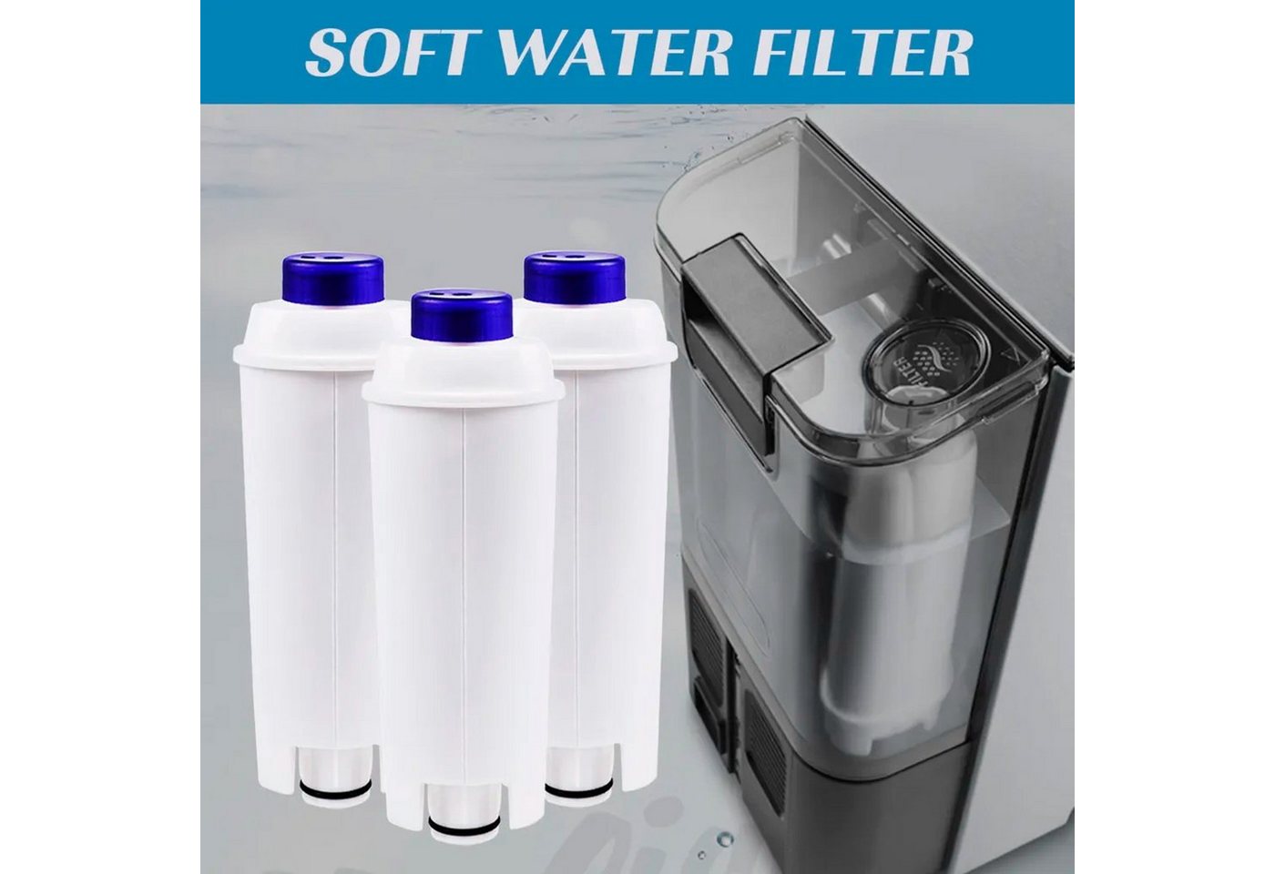 TronicXL Wasserfilter 6 Stück Filter für Delonghi DLSC002 ECAM ESAM SER3017 Filterkartusche, Zubehör für ECAM, ETAM, DLSC002, Aquasemi, Rhodesy, HG00100-RS, AquaCrest AQK-11, AquaHouse AH-CDE, SER3017, 5513292811, CFL-950B, CFL950, ESAM, BCO und EC Serien., Kaffeevollautomat Ersatzfilter ESAM ETAN BCO EC Serien Kartuschen Bild 3