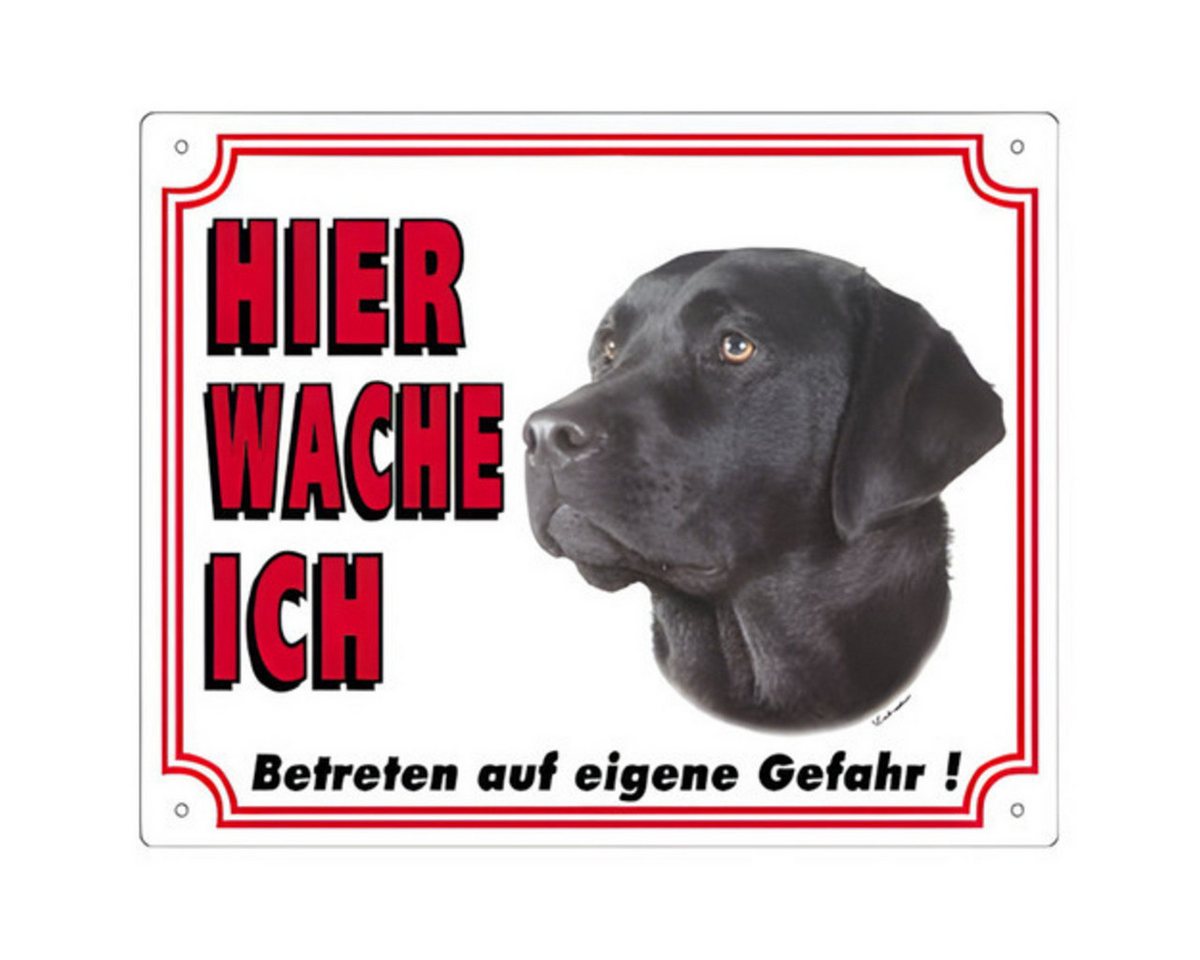 Nobby Warnschild Warntafel Labrador dunkel auf hellem Hintergrund